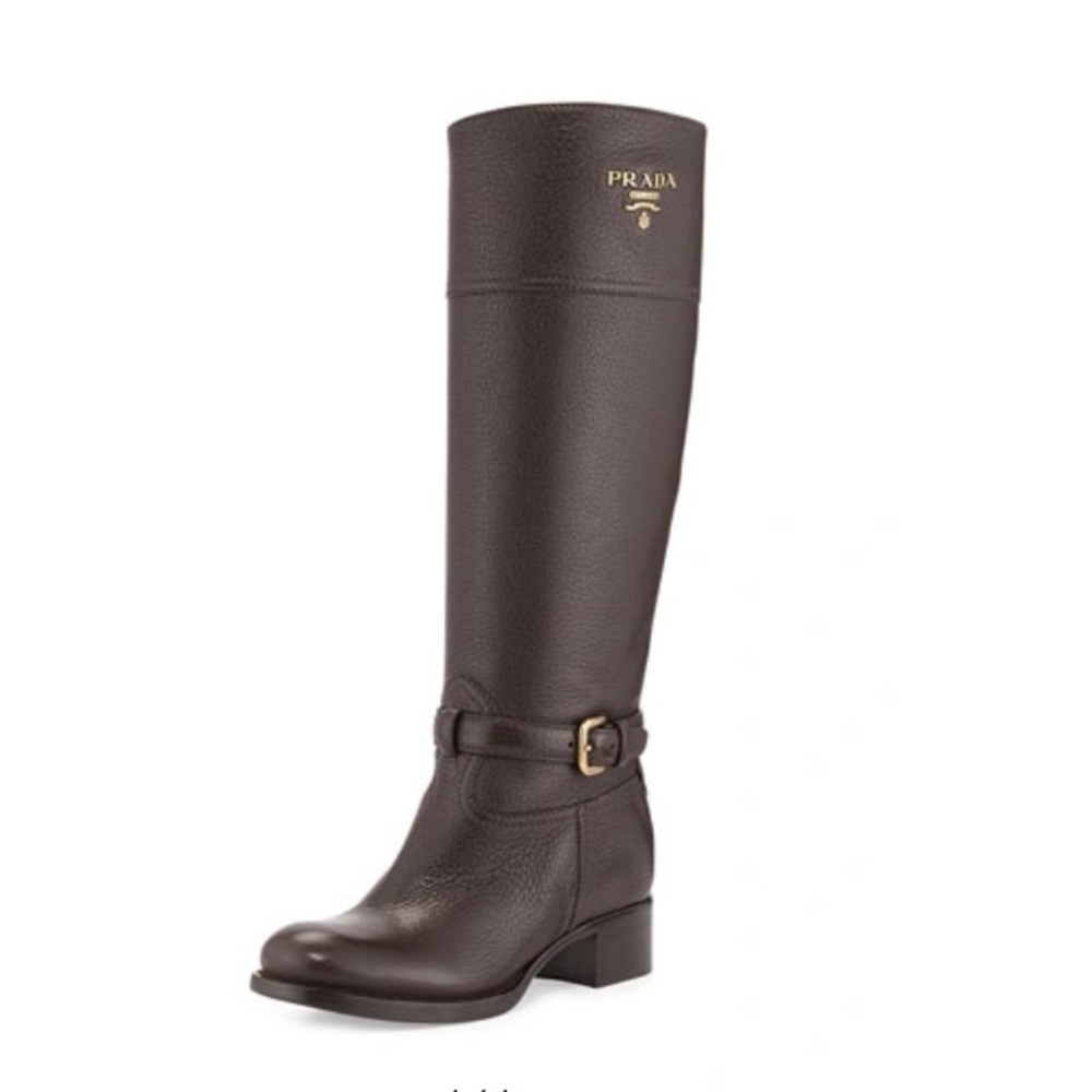 Authentic PRADA Brown Leather Riding Boots - Picture 9 of 14
